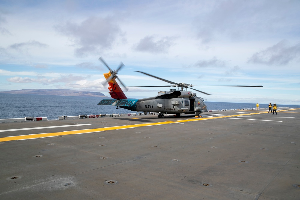 USS Tripoli conducts Flight ops