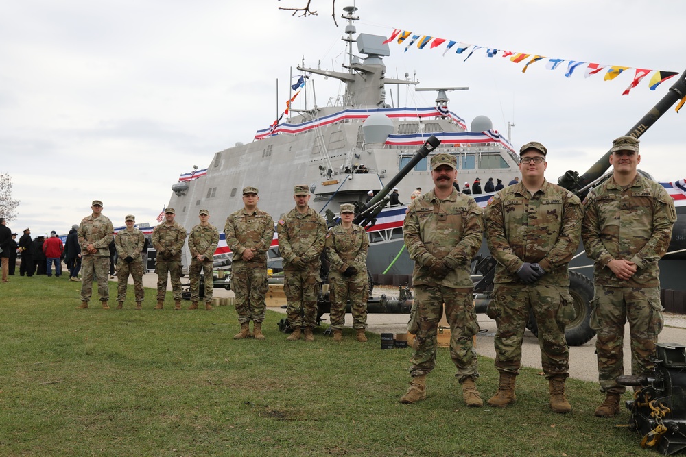 120th Field Artillery Regiment 19-gun Salute at USS Beloit Commissioning