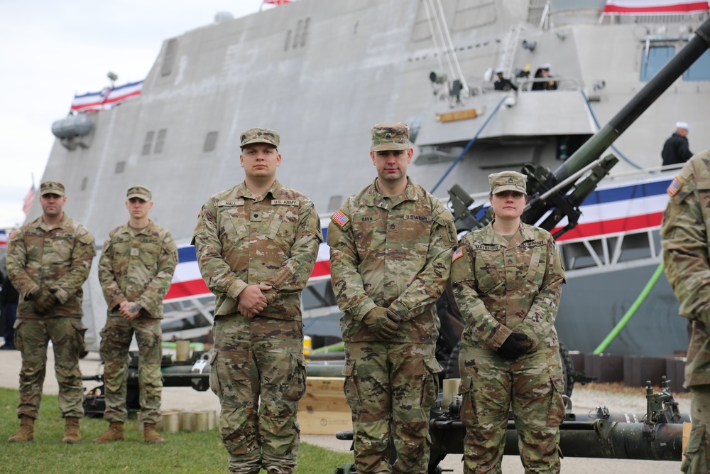 120th Field Artillery Regiment 19-gun Salute at USS Beloit Commissioning