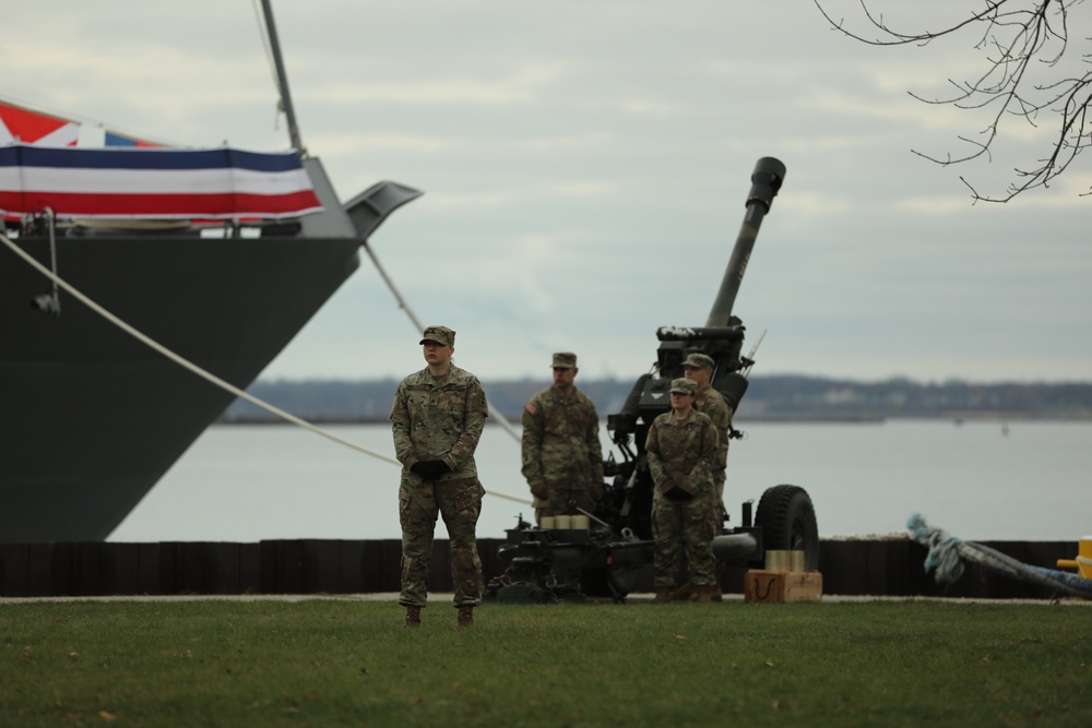 120th Field Artillery Regiment 19-gun Salute at USS Beloit Commissioning