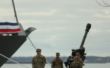 120th Field Artillery Regiment 19-gun Salute at USS Beloit Commissioning