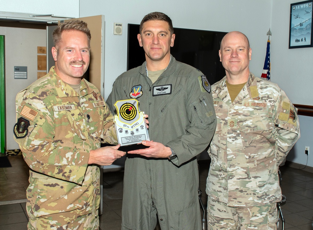 57th Wing leadership presents 3rd quarter award winners