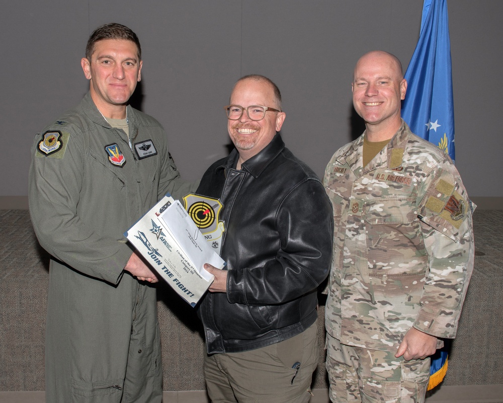 57th Wing leadership presents 3rd quarter award winners