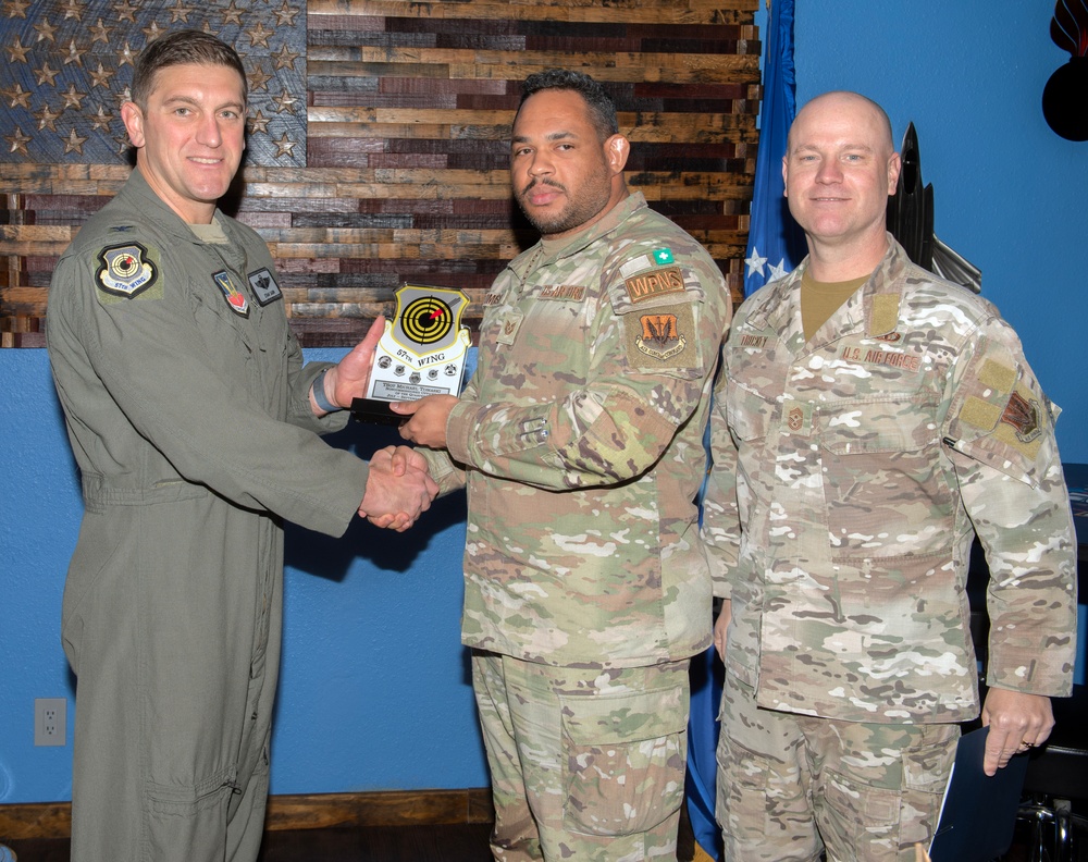 57th Wing leadership presents 3rd quarter award winners