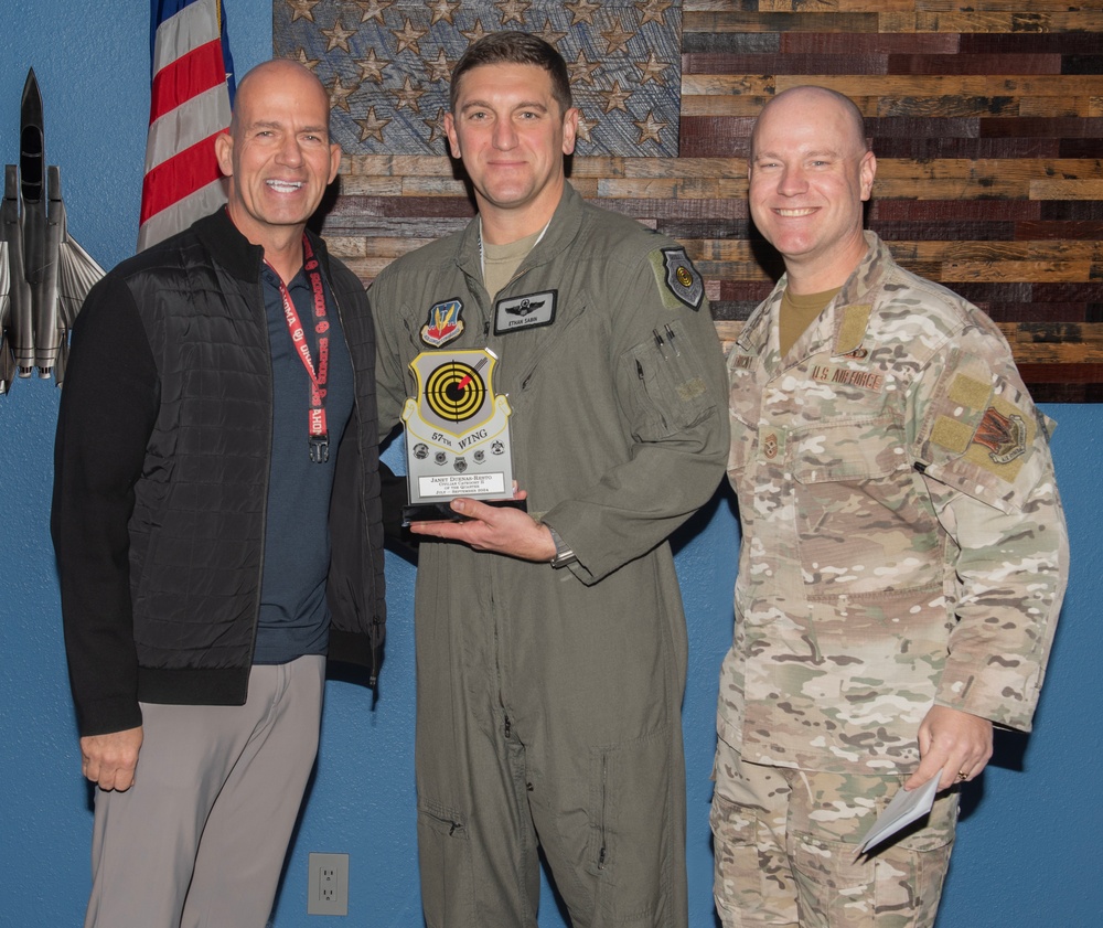 57th Wing leadership presents 3rd quarter award winners