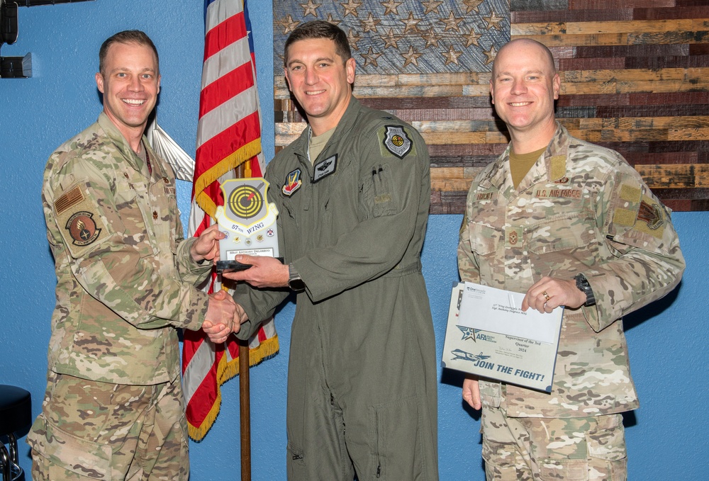 57th Wing leadership presents 3rd quarter award winners