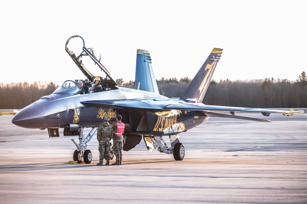 U.S. Blue Angels visit Pease Air National Guard Base New Hampshire