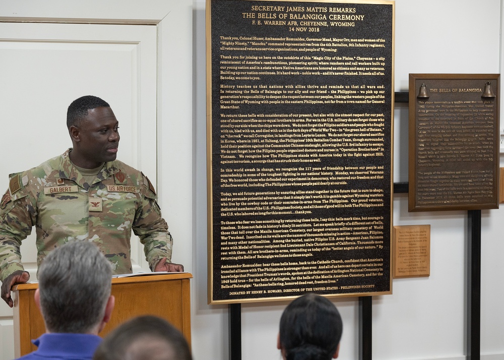 90th Missile Wing unveils memorial plaque honoring Bells of Balangiga history