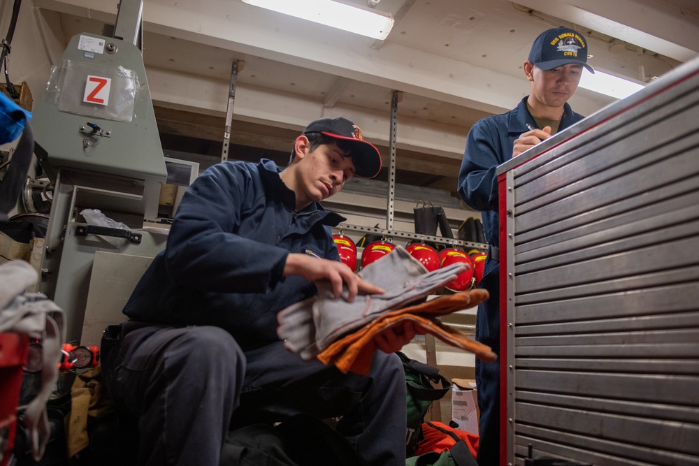 USS Ronald Reagan (CVN 76) Sailors perform daily operations