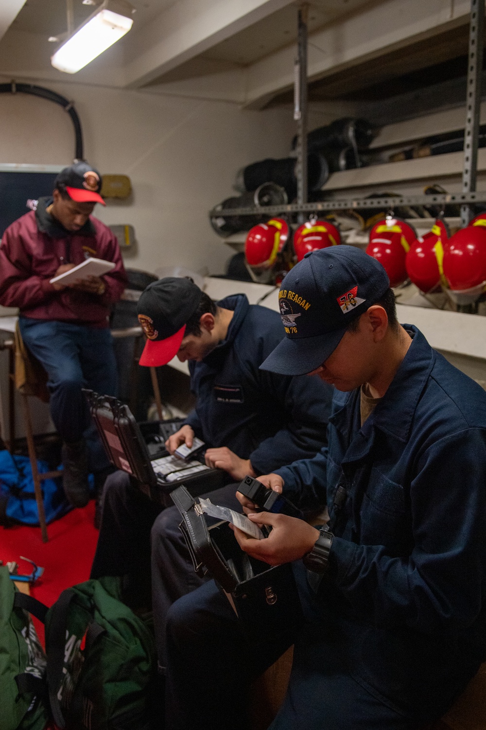 USS Ronald Reagan (CVN 76) Sailors perform daily operations