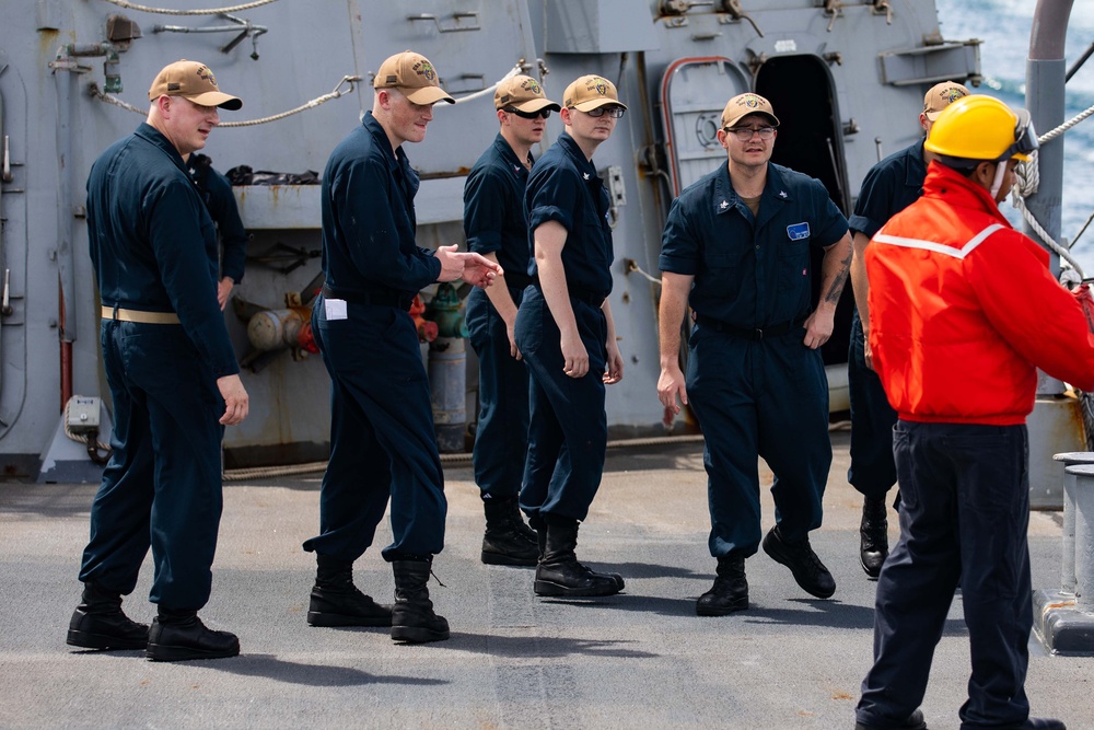 USS Higgins Conducts Sea-And-Anchor Evolution