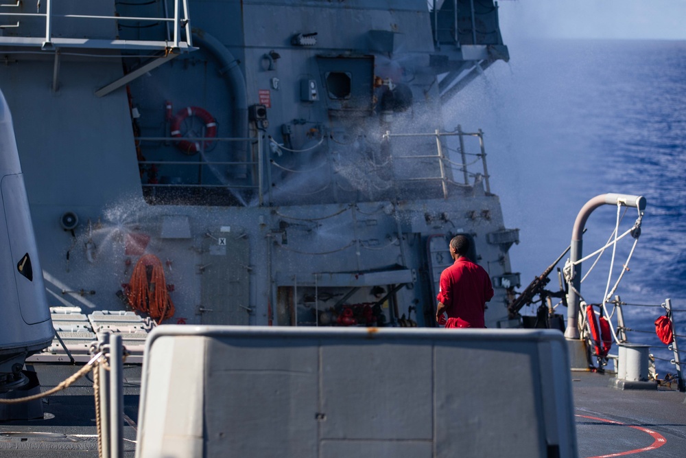 USS Higgins Tests Countermeasure Wash-down Equipment