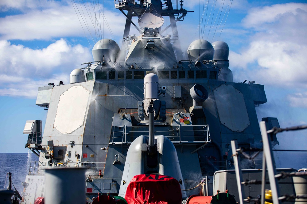 USS Higgins Tests Countermeasure Wash-down Equipment