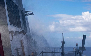 USS Higgins Tests Countermeasure Wash-down Equipment