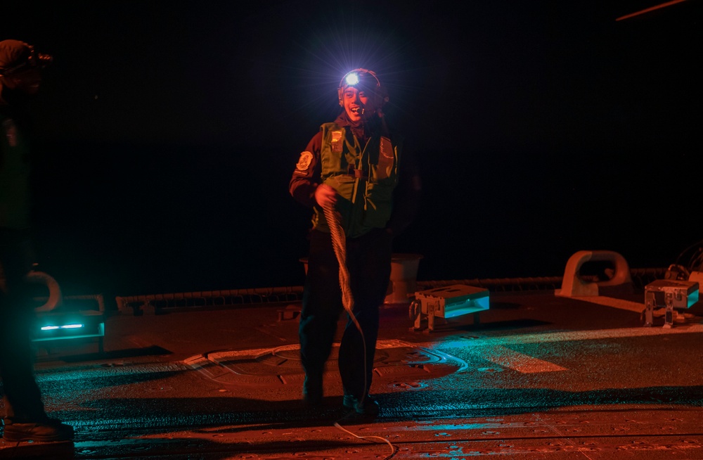 USS Sterett conducts routine operations as part of the Carl Vinson Carrier Strike Group