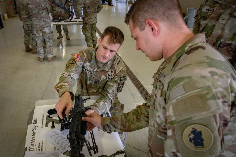 Army South leaders provide weapons familiarization to cadets before Ranger Challenge