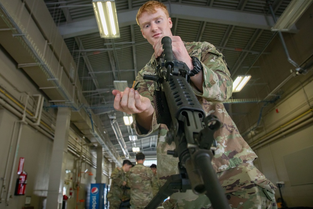 Army South leaders provide weapons familiarization to cadets before Ranger Challenge