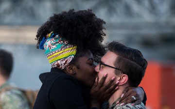 U.S. Navy Sailors return to Marine Corps Air Station Iwakuni, Japan