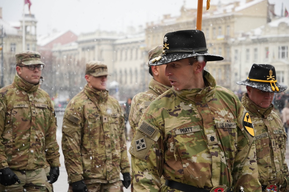 Parade celebrates 20 years in NATO, restoration of the Lithuanian Armed Forces.