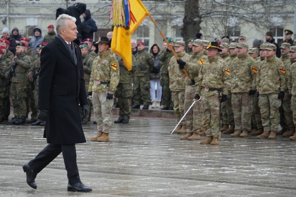 Parade celebrates 20 years in NATO, restoration of the Lithuanian Armed Forces.