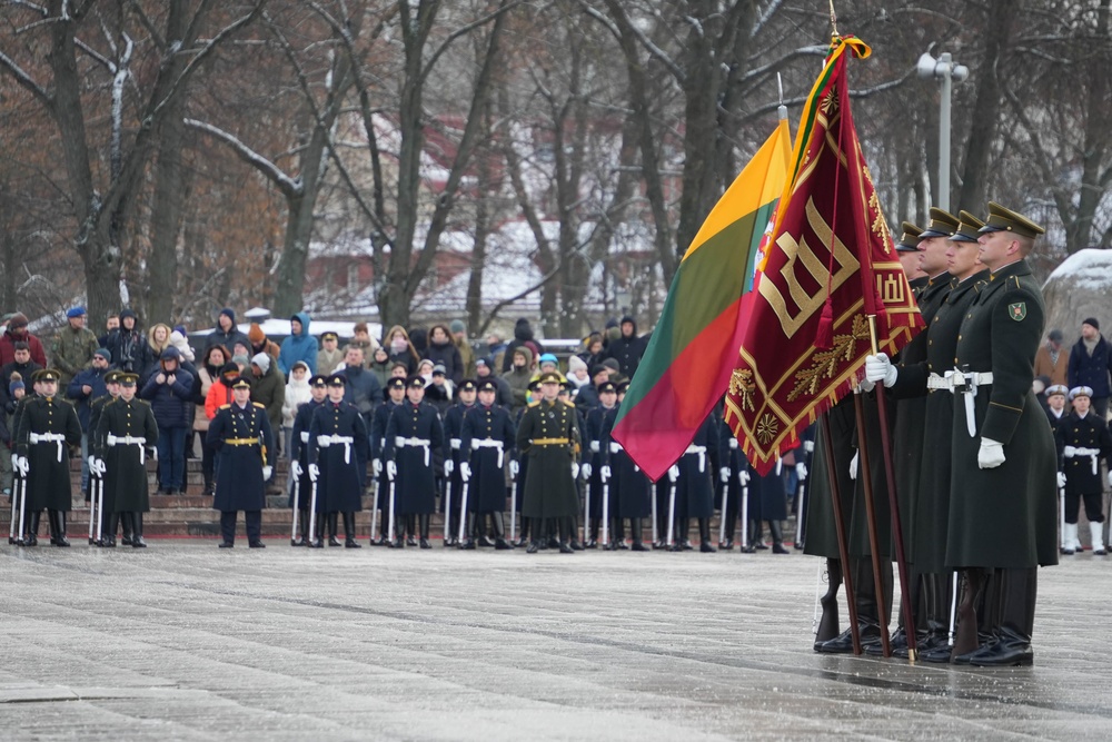 Parade celebrates 20 years in NATO, restoration of the Lithuanian Armed Forces.