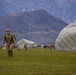 Paratroopers from the 173rd Airborne Brigade conduct a routine jump in Aviano