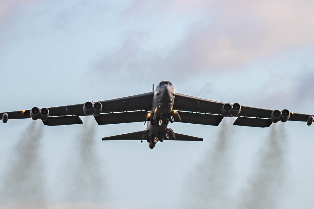 Two B-52s take off from RAF Fairford for Joint Exercise with Morocco