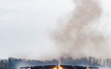 Two B-52s takeoff in support of Exercise APEX JET