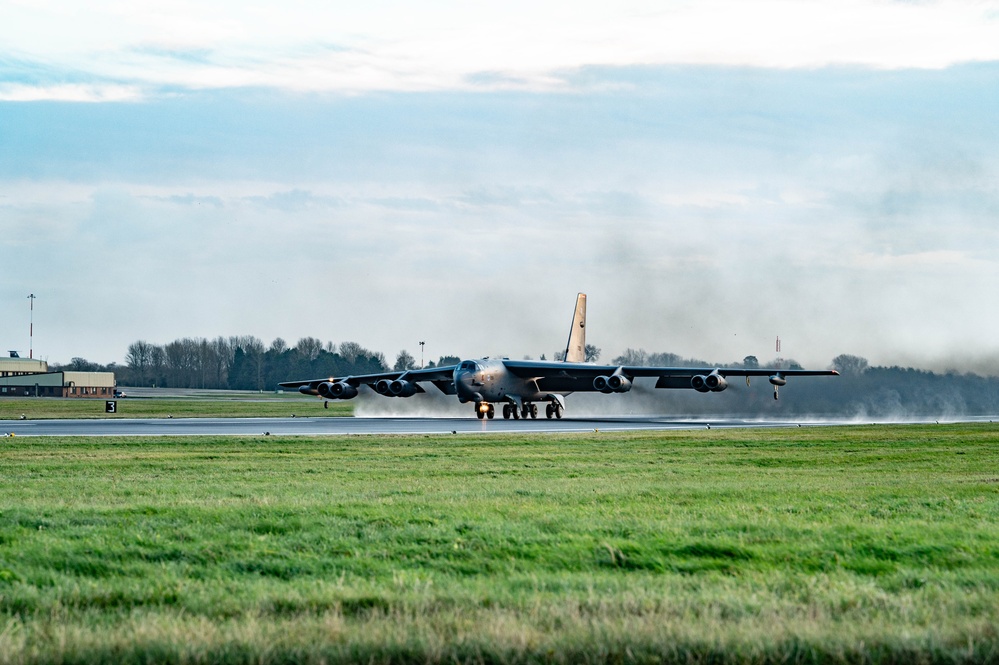 Two B-52s takeoff in support of Exercise APEX JET