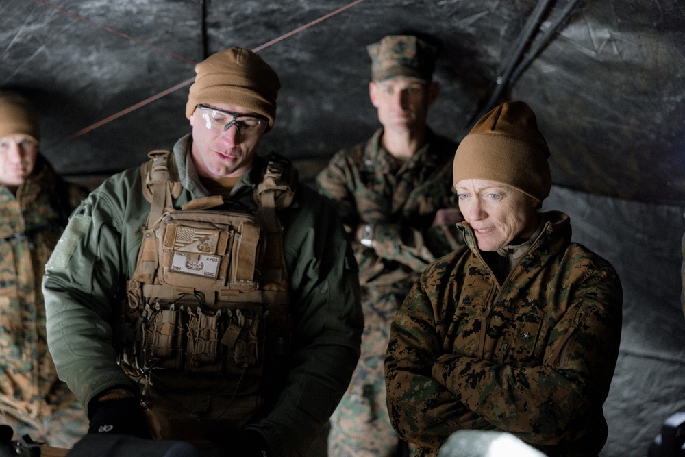 U.S. Marine Corps Brig. Gen. Hennigan visits U.S Marines before Exercise Freezing Winds