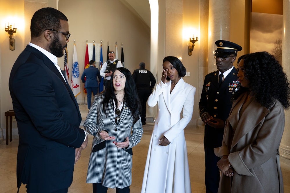 USO Visit to ANC Pays Respect to 6888th Central Postal Battalion