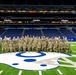 Indiana National Guard soldiers, airmen participate in pregame ceremonies at the Indianapolis Colts, Detroit Lions game