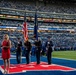 Indiana National Guard soldiers, airmen participate in pregame ceremonies at the Indianapolis Colts, Detroit Lions game