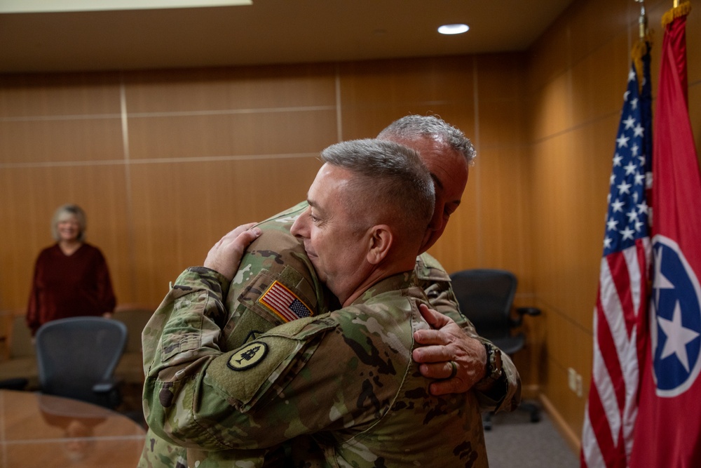 Promotion ceremony at Joint Force Headquarters for Major Gregg Murphy