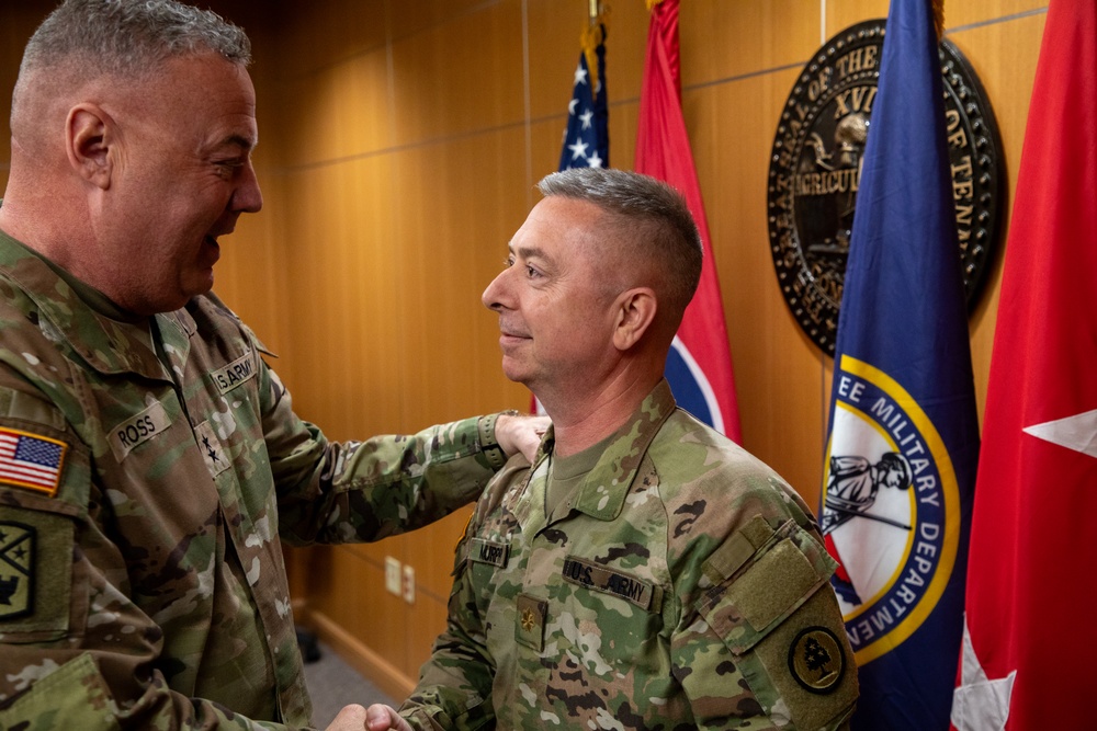 Promotion ceremony at Joint Force Headquarters for Major Gregg Murphy