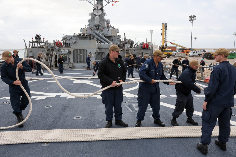 USS The Sullivans Departs Naval Station Rota