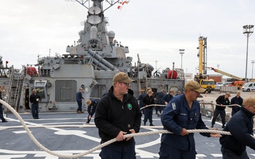 USS The Sullivans Departs Naval Station Rota