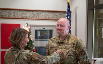 Tech. Sgt. Jory Linneman recieves Stripes for Exceptional Performers promotion