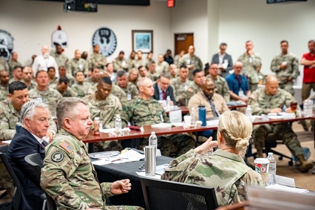 Lt. Gen. Mohan and Maj. Gen. Donahue Visit 528th Sustainment Brigade During ARSOF Sustainment Symposium