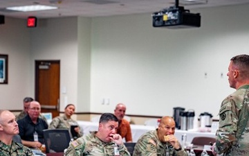 Major General Lance G. Curtis Leads a Professional Development Session at 528th Sustainment Brigade (SO) (A) During the 2024 ARSOF Sustainment Symposium