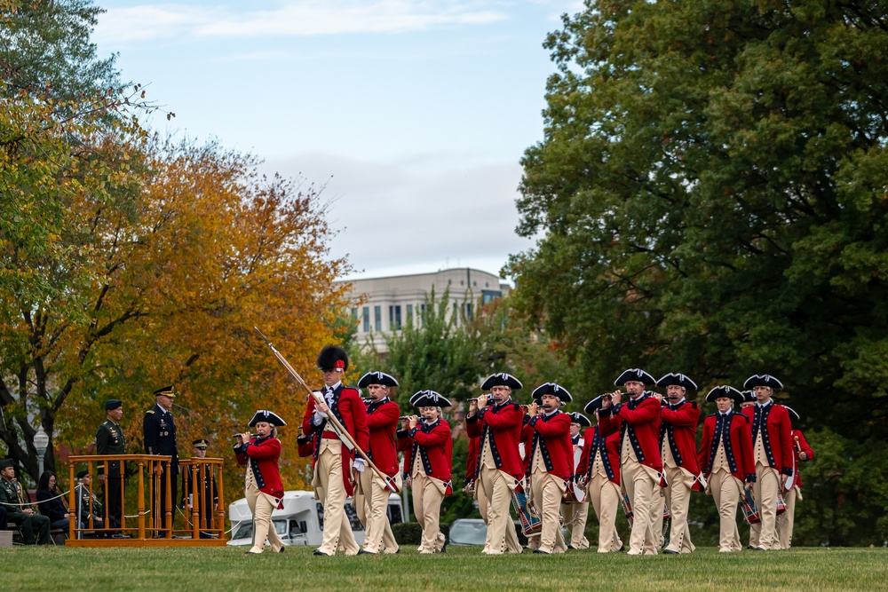 Army Fife and Drum Corps Performs at Arrival Ceremony for Philippine Commander