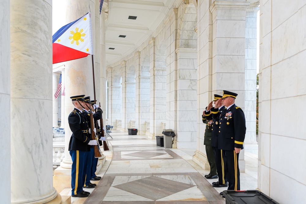 Chief of Staff of the U.S. Army hosts Philippine Army Commander at Arlington National Cemetery