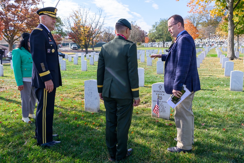 Chief of Staff of the U.S. Army hosts Philippine Army Commander at Arlington National Cemetery