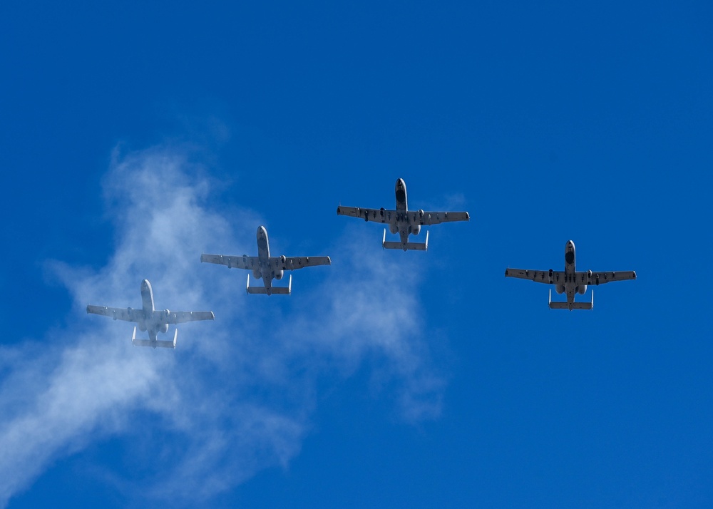 Maryland National Guard A-10C Thunderbolt II Flyover and Frog-X Jump at Baltimore Ravens Game