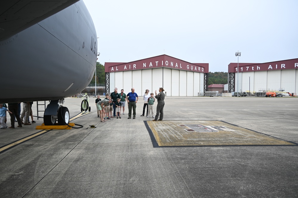 Trail Life USA takes a Tour of a 117th Air Refueling Wing Stratotanker