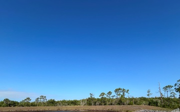 Upstream intake structure to Manatee Mitigation Feature. It is closed during winter months to keep warm water from being flushed out of the manatee’s winter refuge