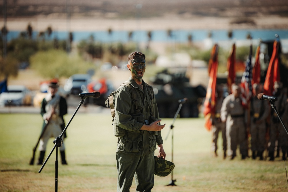 The Combat Center hosts a Marine Corps Birthday Pageant to commemorate the Marine Corps’ 249th birthday