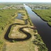 Aerial photo of the Manatee Mitigation Feature along the Faka Union Canal