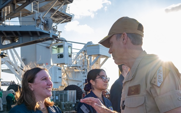 Commander, Task Force 70 (CTF 70) holds all-hands call