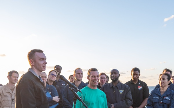 Commander, Task Force 70 (CTF 70) holds all-hands call